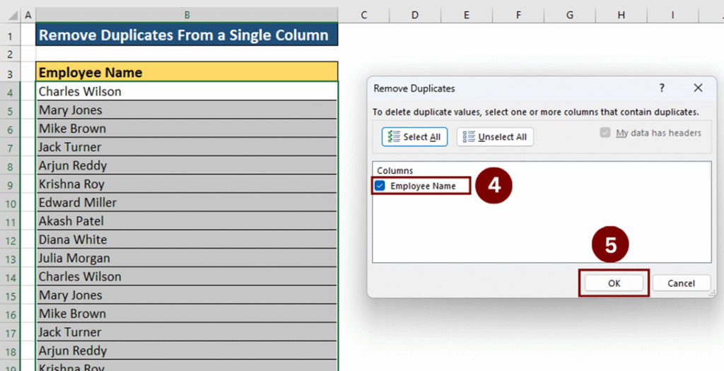 How To Remove Duplicates In Excel (3 Simple Methods) image 2