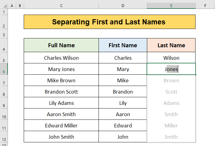 How to Use Flash Fill in Excel (Step by Step Guide for Effortless Data Entry) flash fill 6
